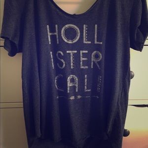 Hollister logo small blue t-shirt